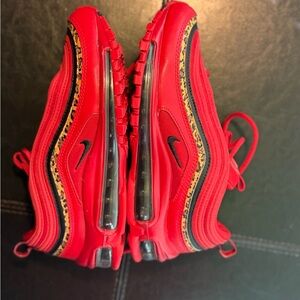 NIKE AIR MAX 97 RED LEOPARD PRINT BV6113-600 WOMENS SZ 6